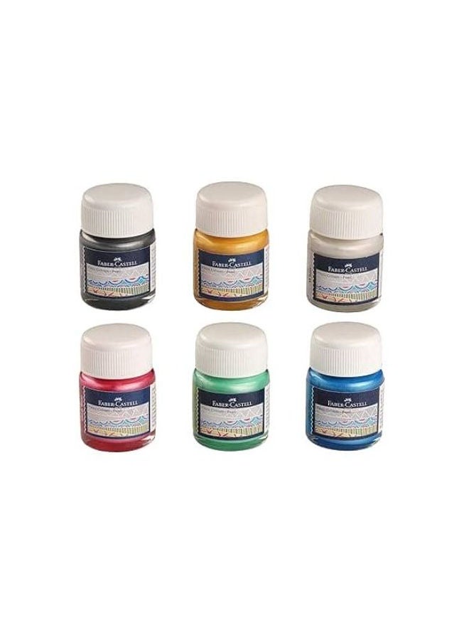FABER-CASTELL Fabric Colours Pearl 10Ml 6 Colors Plastic Box - Image 2