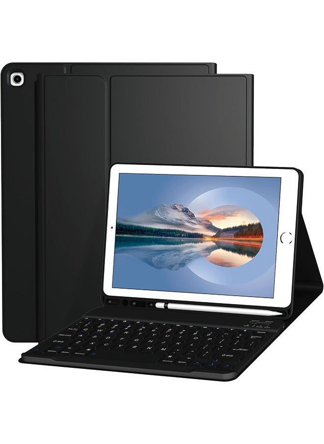 Generic - Keyboard Case for iPad 9th/8th/7th Generation 10.2 Inch [Magnetic Detachable Wireless Keyboard][Support 3 System] Flip Stand Case with Pencil Holder for iPad 10.2 2021/2020/2019, Black - Image 1