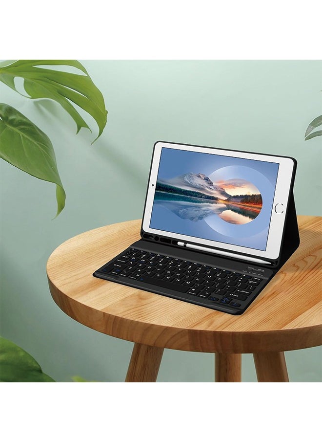 Generic - Keyboard Case for iPad 9th/8th/7th Generation 10.2 Inch [Magnetic Detachable Wireless Keyboard][Support 3 System] Flip Stand Case with Pencil Holder for iPad 10.2 2021/2020/2019, Black - Image 1
