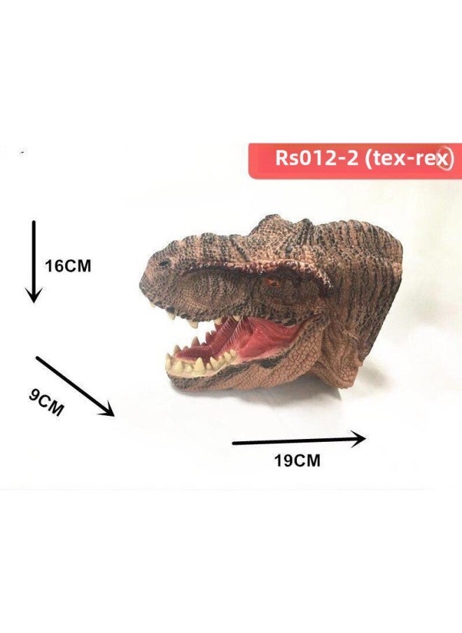 null - Toy Dinosaur Head Gloves Soft Rubber Spoof Puppet Head Cover Tyrannosaurus Dinosaur Toy Children Boy Simulation Dinosaur-Color:RS012-2(60 Pieces/box) - Image 1