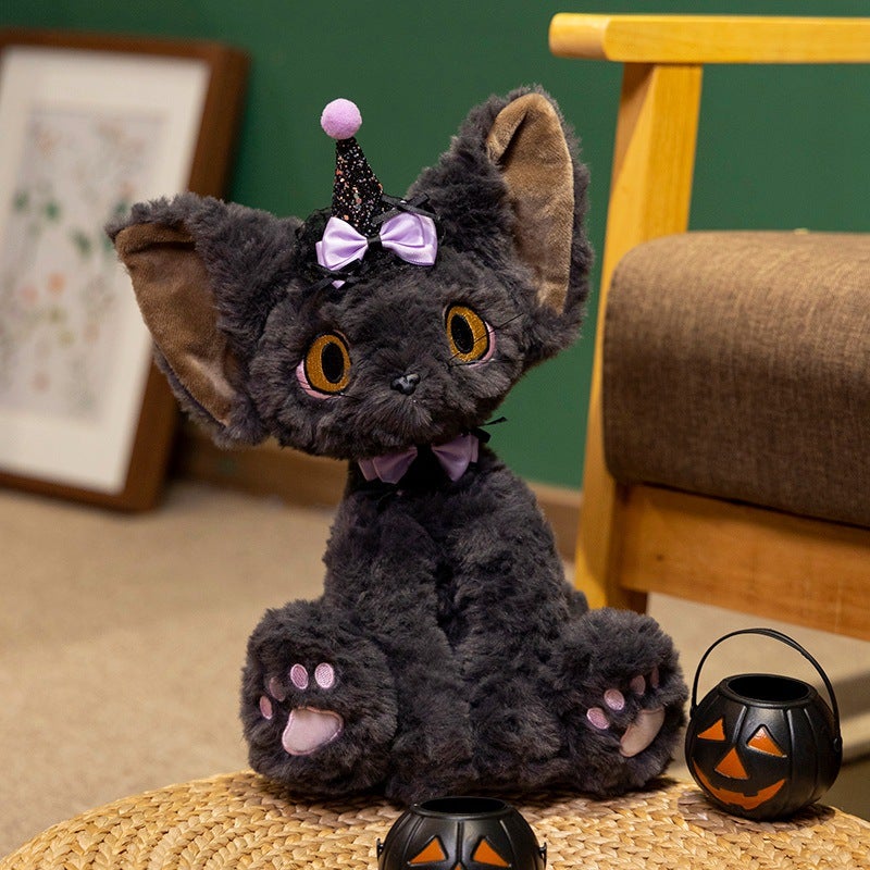 Super Cute Christmas Devon Rex Cat Black Cat Plush Toy Birthday Gift for Girlfriend, Bestie, Boys - Image 1