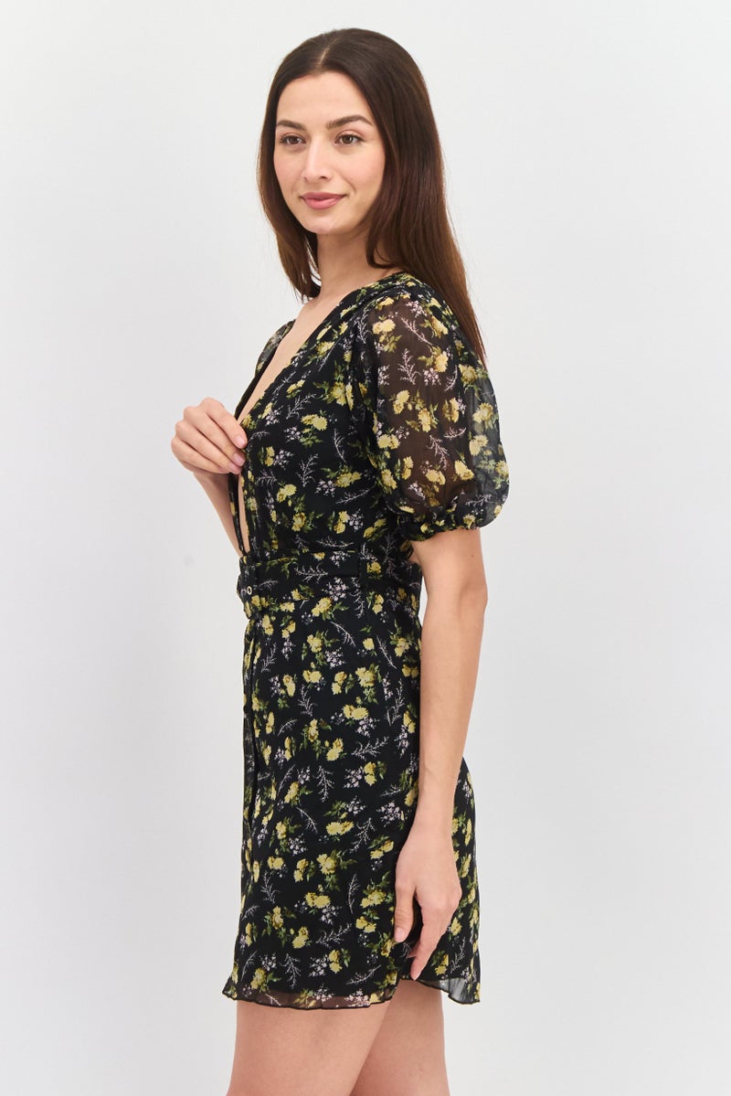 Asos Design Women Allover Printed Mini Dress, Multicolor - Image 3