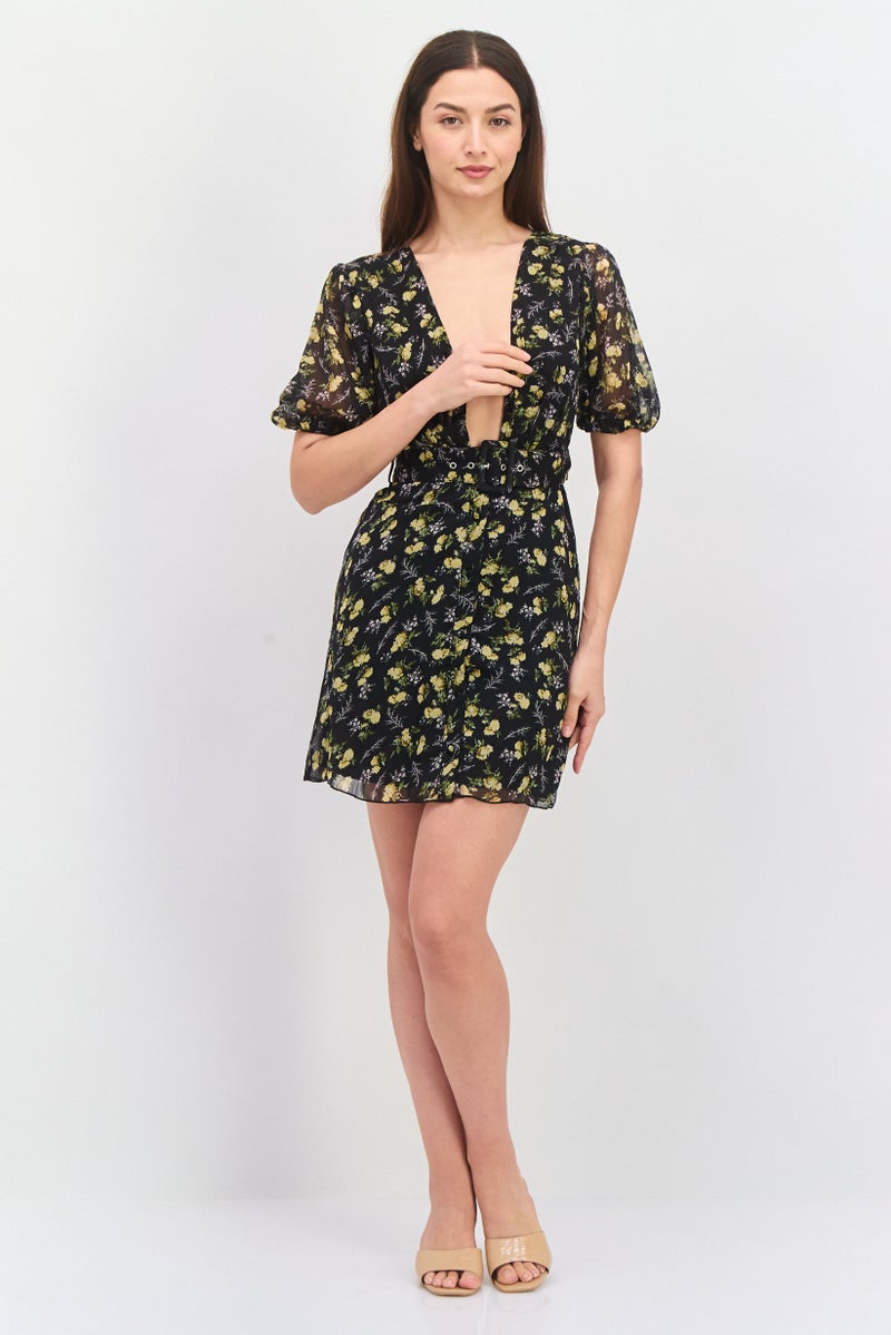 Asos Design Women Allover Printed Mini Dress, Multicolor - Image 2