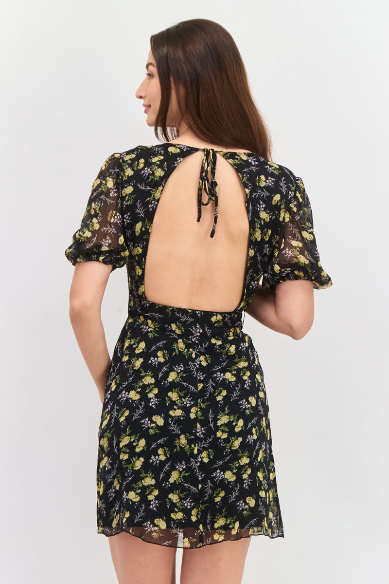 Asos Design Women Allover Printed Mini Dress, Multicolor - Image 4