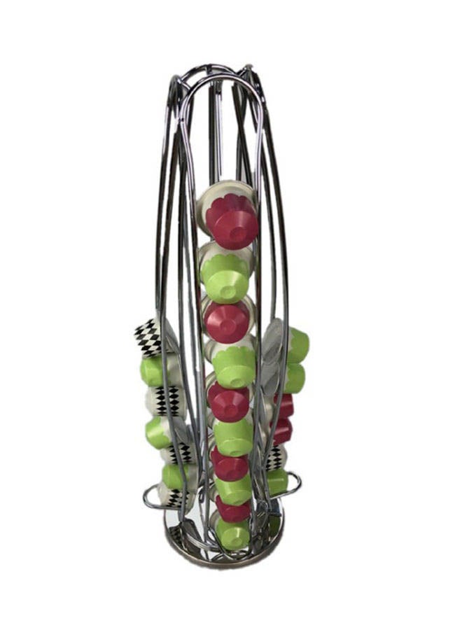 Maston 40 Pods Nespresso Capsule Holder Silver 140x140x400mm - Image 1