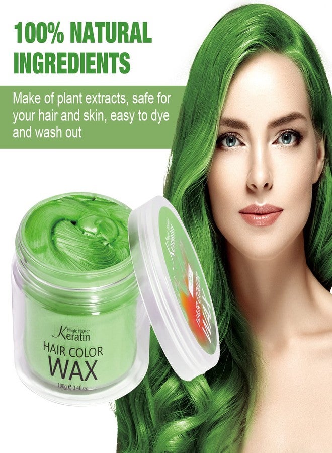 Magic Master Keratin Hair Color Wax Magic Master Keratin Temporary Hairstyle Cream Instant Colored Clay for Men and Women Party, Festival, Cosplay(Green) - Image 2
