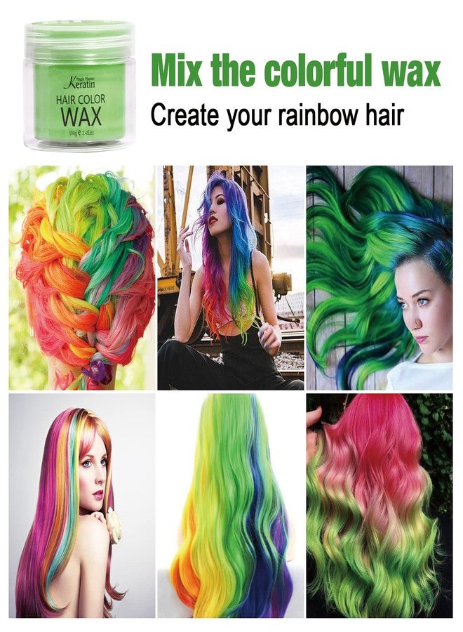Magic Master Keratin Hair Color Wax Magic Master Keratin Temporary Hairstyle Cream Instant Colored Clay for Men and Women Party, Festival, Cosplay(Green) - Image 5
