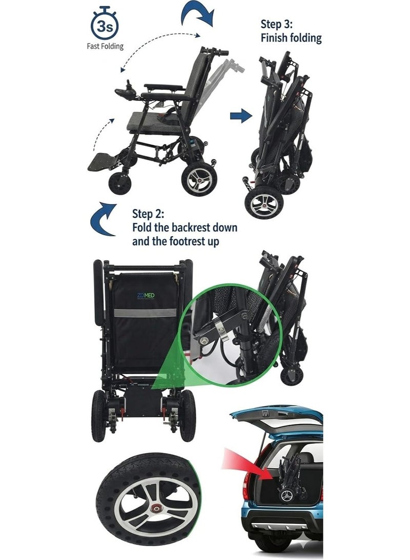 ZidMed Electric wheelchair for outdoor use - automatic folding - Image 3