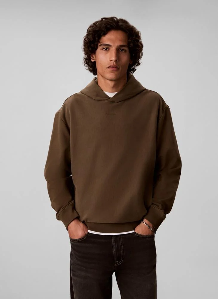 Calvin Klein Micro Logo Premium Sueded Terry Hoody