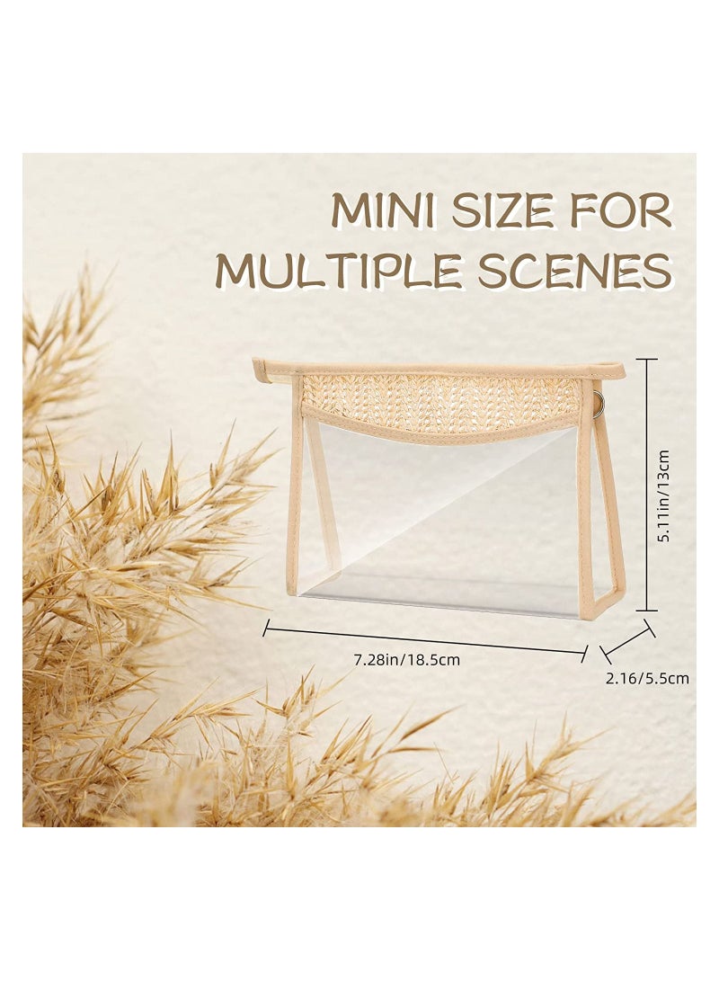 SYOSI 3 قطع حقائب مكياج تجميلية شفافة بسحاب حقيبة أدوات تجميل صغيرة متعددة الأغراض حقيبة مقاومة للماء منظم مكياج للسفر حقيبة تجميل للنساء والرجال - Image 3