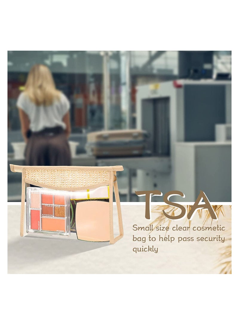 SYOSI 3 قطع حقائب مكياج تجميلية شفافة بسحاب حقيبة أدوات تجميل صغيرة متعددة الأغراض حقيبة مقاومة للماء منظم مكياج للسفر حقيبة تجميل للنساء والرجال - Image 4