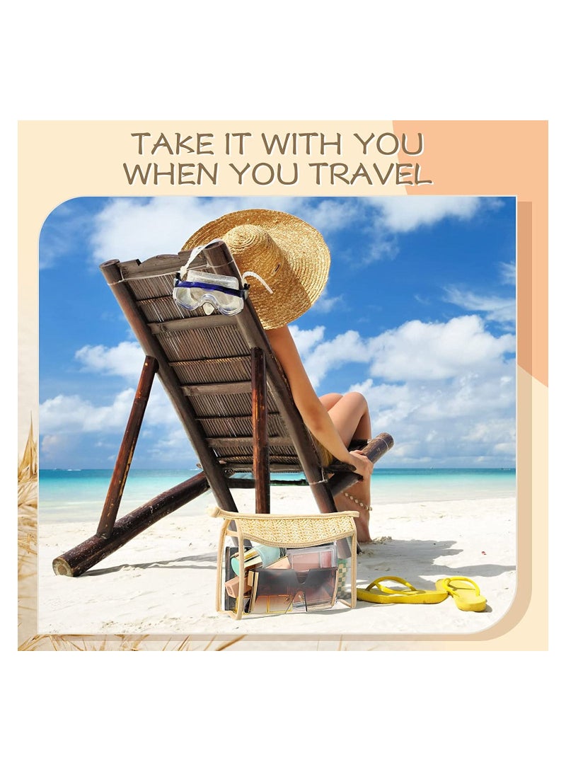 SYOSI 3 قطع حقائب مكياج تجميلية شفافة بسحاب حقيبة أدوات تجميل صغيرة متعددة الأغراض حقيبة مقاومة للماء منظم مكياج للسفر حقيبة تجميل للنساء والرجال - Image 5