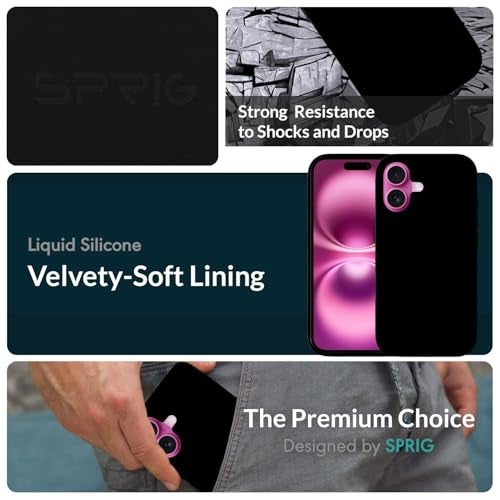 SPRIG Compatible with iPhone 17 Premium SilkTone Back Cover Drop Tested Shock Proof Mobile Case for Men, Women, Boys and Girls with Camera Protection (Black) - Image 2
