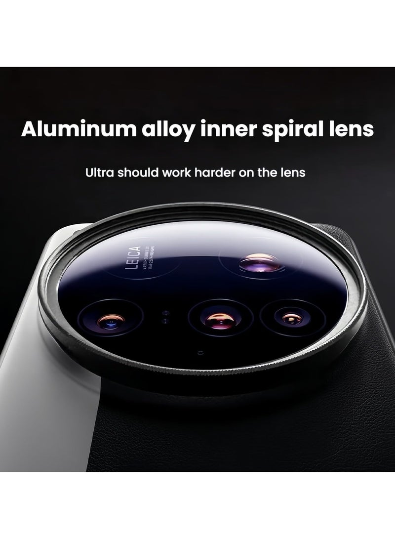 General Compatible with Xiaomi 15 Ultra 5G Pro Photography Lens Leather Case Set - Installable with Filter Accessories, Color-block Design, Support Wireless Charging  - Image 2