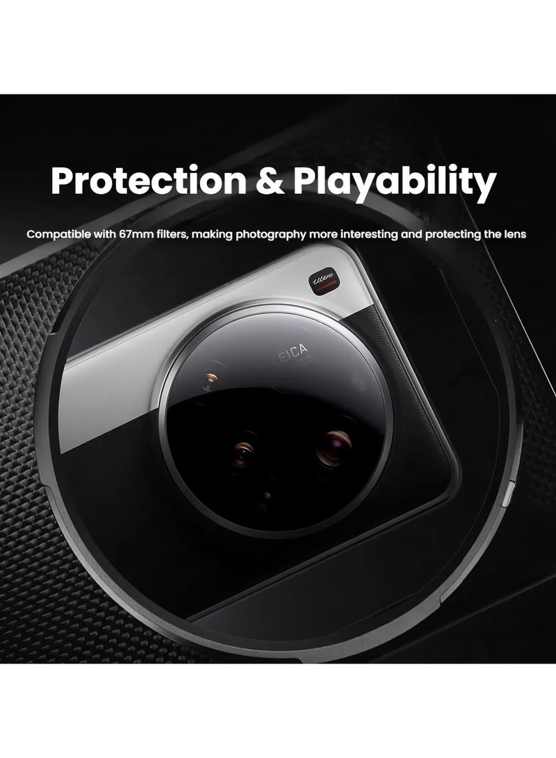 General Compatible with Xiaomi 15 Ultra 5G Pro Photography Lens Leather Case Set - Installable with Filter Accessories, Color-block Design, Support Wireless Charging  - Image 3
