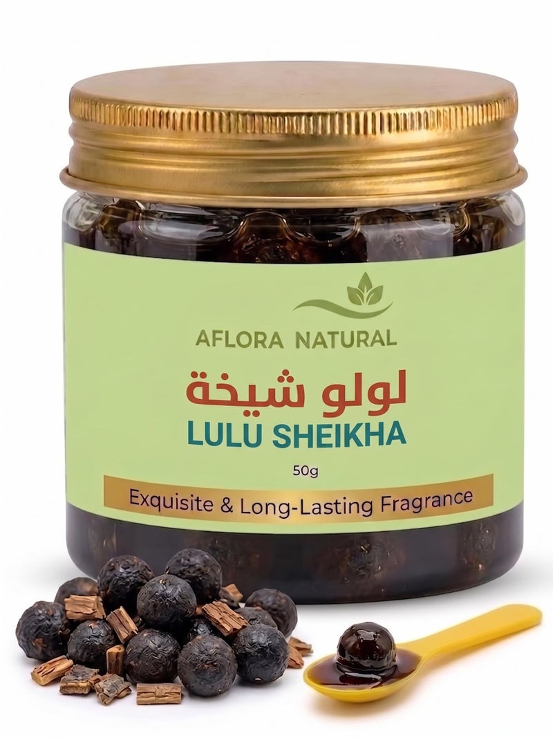 لآلئ بخور أفلورا ناتشورال لولو شيخا المعطرة، مزيج بخور فاخر مع خشب عطري، عطر منزلي يدوم طويلاً، عبوة 50 غرام