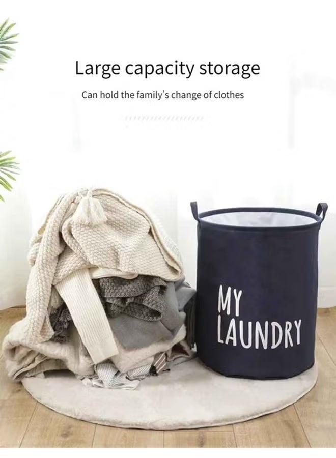 HOMESTAR Creative Multifunctional Storage Bucket Laundry Basket for Clothes Hamper for Kids Bedroom, Bathroom, Nursery, Utility Room Black/White - Image 5