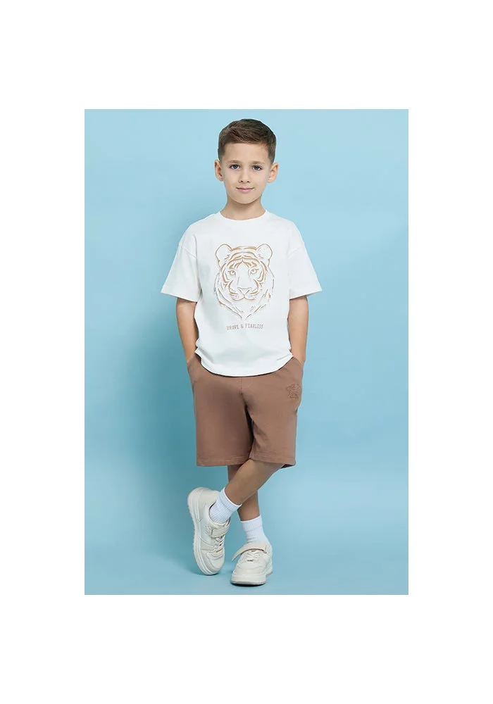 أر أند بي Solid Shorts with Drawstring Waist