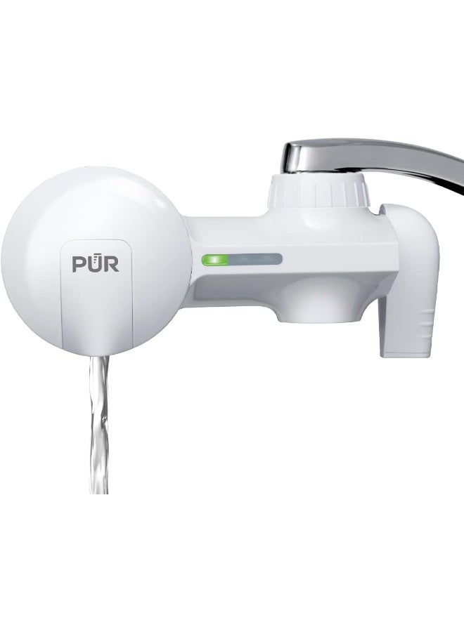 PUR Faucet Mount Water Filtration System, 2-in-1 Powerful Filtration with Lead Reduction, Horizontal, White - Image 1