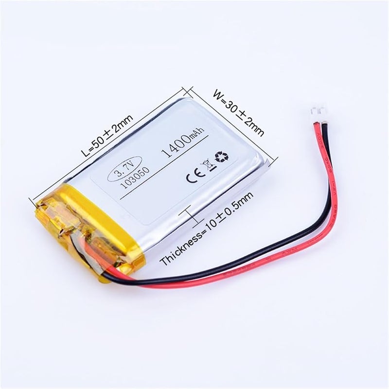 بطارية ليثيوم أيون 3.7 فولت 1400 مللي أمبير قابلة لإعادة الشحن خلية 103050 قطعة واحدة - Image 3