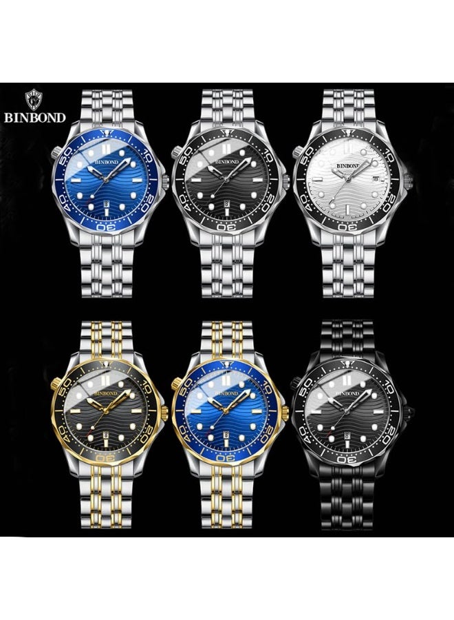 BINBOND FasionSA- Binbonds Casual Fashion Ultra-thin Sea Horse Series Quartz Men's Watch Date waterprosof Luminous Sports Business Men's Wrist watch - Image 4