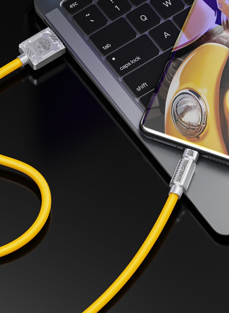 TRANSFORMERS TF-A01 Bumblebee Type C Charging Cable, 1.5m, Zinc Alloy & TPE Silicone, 5A Max Output, 5V/9V/10V Voltage, A-Type C Compatibility - Yellow - Image 5