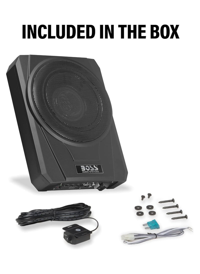 BOSS - BOSS Audio Systems BASS10 Amplified Car Subwoofer - Low Profile, 10 Inch Subwoofer, Remote Subwoofer Control, for Vehicles Needing Bass with Limited Space, Remote Subwoofer Control - Image 1