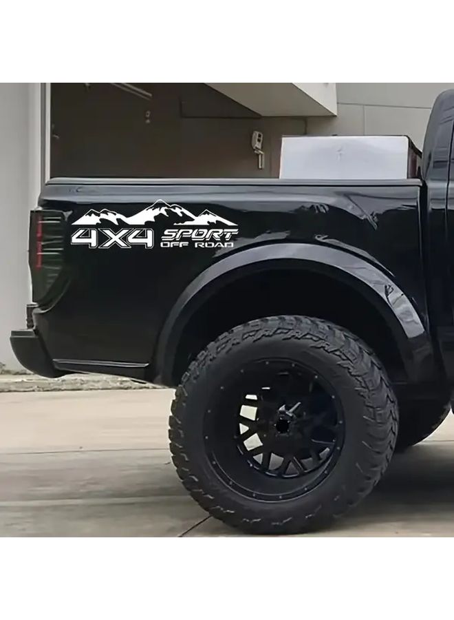 ملصق أبيض 4X4 سبورت جبلي للبيك أب وسيارات الدفع الرباعي، للأسطح الزجاجية والمعدنية، متين وسهل التطبيق. - Image 5