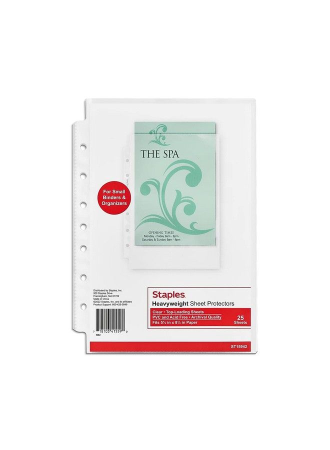 Staples 616224 51 2Inch X 81 2Inch Sheet Protectors Clear 25 Pack - Image 2
