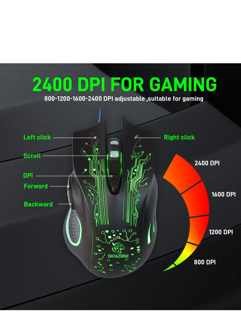 Wired Gaming Keyboard and Mouse Combo with RGB Lighting