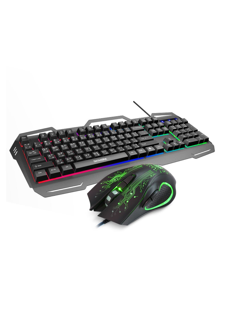 Datazone Wired Gaming Keyboard and Mouse Combo with RGB Lighting  - Image 1