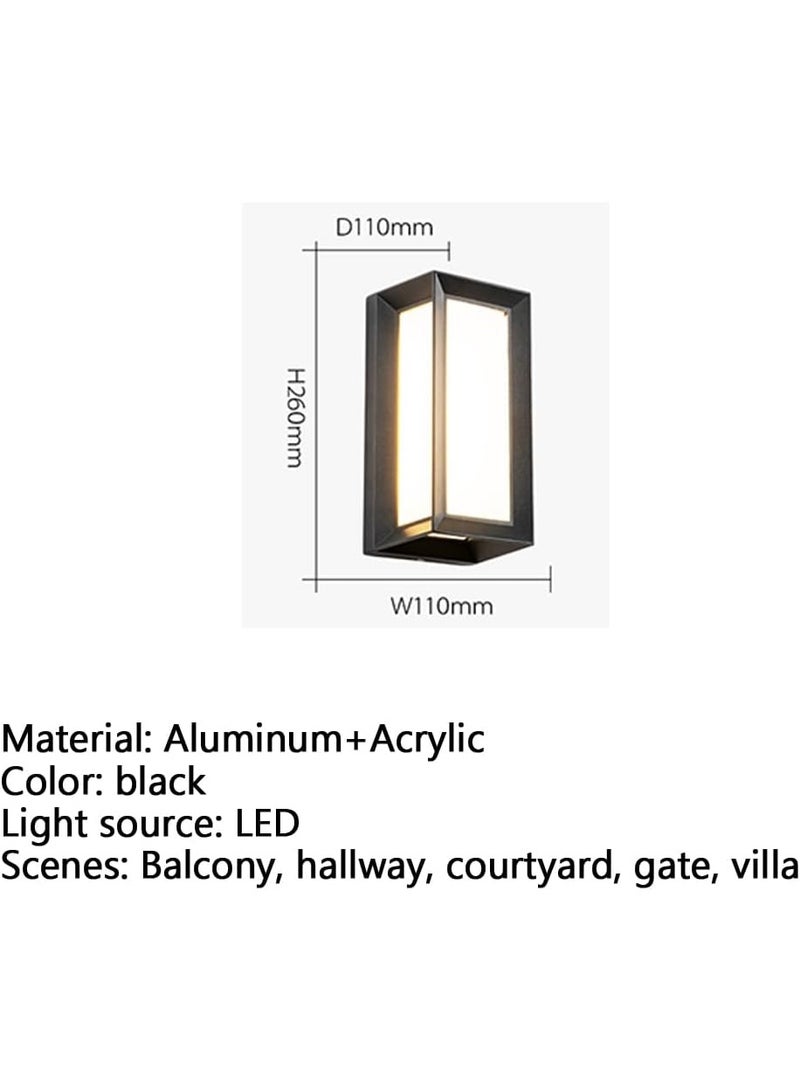 LZ Waterproof LED Outdoor Wall Lamp – Modern Minimalist Exterior Wall Light for Balcony, Hallway, Courtyard, Villa, Garden, Gate & Hotel – Black body, Energy-Saving, Durable Aluminium Body - Image 2