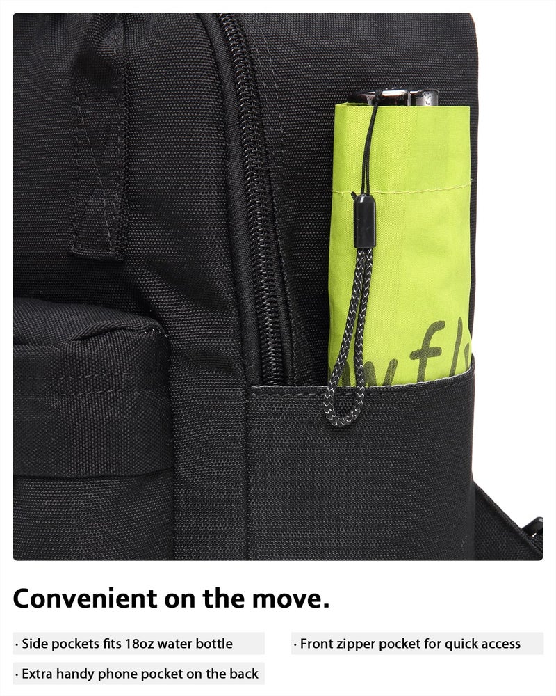 HotStyle BESTIE Mini Diaper Bag Backpack with Multiple Pockets, Small Size Cute for Day Tirp, Travel & Everyday, Black - Image 5