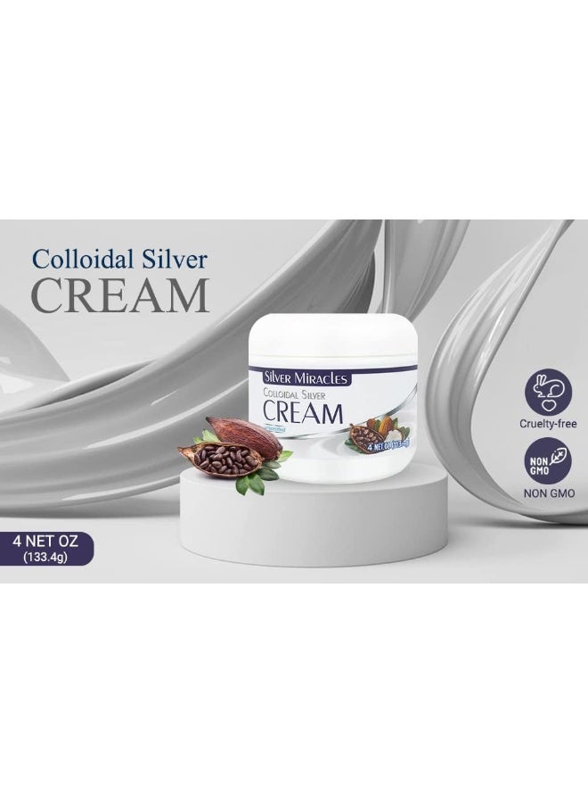 Silver Miracles Colloidal Silver Cream - 4oz - Colloidal Silver Skin Healing Cream - Scent And Dye Free - Moisturizes Dry Skin - Made With 99.999% Pure Silver - Image 5