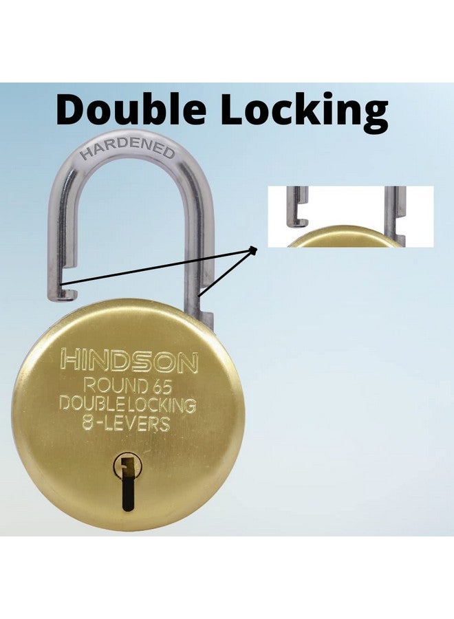 Hindson Lock and Key, Door Lock for Home, Shop Same Key for Multiple Lock, 4 Same Key Lock Set, Common Key Lock Set of 4 Silver Gold (Gold 65mm Same Key 4), Metal - Image 3