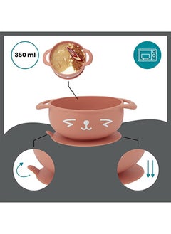 babymoov 2 - Pieces Silicone Bowl And Spoon Weaning Set In Peach, Soft Silicone, Bowl With Suction Base, Ergonomic Spoon, Easy To Clean  - Image 5