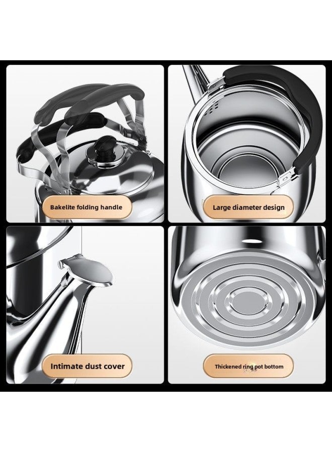 Stainless Steel Kettle Whistle Household Firewood Kettle Boiler Water Induction Cooker Gas Gas Stove Universal Old-fashioned Kettle-Color:Missing And Grabbing: [0.1l Ultra-small Size] No Sound + Very Thin And Short-Capacity:German Imported [304 Food Grade Stainless Steel] Limited Time - Image 4