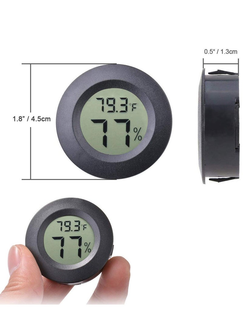 Veanic 4-pack Mini Hygrometer Thermometer Fahrenheit or Celsius Meter Digital LCD Monitor Indoor Room Round Humidity Temperature Gauge for Humidors Home Humidifiers Car Greenhouse Babyroom - Image 3