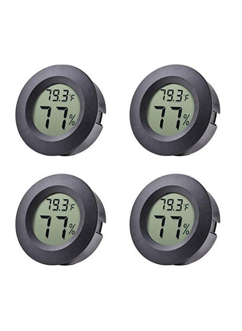 Veanic 4-pack Mini Hygrometer Thermometer Fahrenheit or Celsius Meter Digital LCD Monitor Indoor Room Round Humidity Temperature Gauge for Humidors Home Humidifiers Car Greenhouse Babyroom - Image 1
