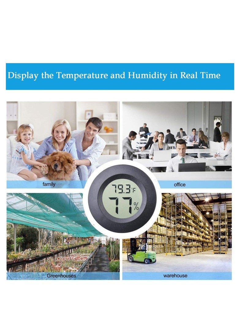 Veanic 4-pack Mini Hygrometer Thermometer Fahrenheit or Celsius Meter Digital LCD Monitor Indoor Room Round Humidity Temperature Gauge for Humidors Home Humidifiers Car Greenhouse Babyroom - Image 5
