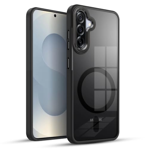 KARWAN Translucent Hybrid Back Case Cover Compatible with Samsung A36 Shockproof Case with Camera Protection, N52 Magnet Cover Case with Magnetic MagEaze Wireless Charging Cover (Black) - Image 1