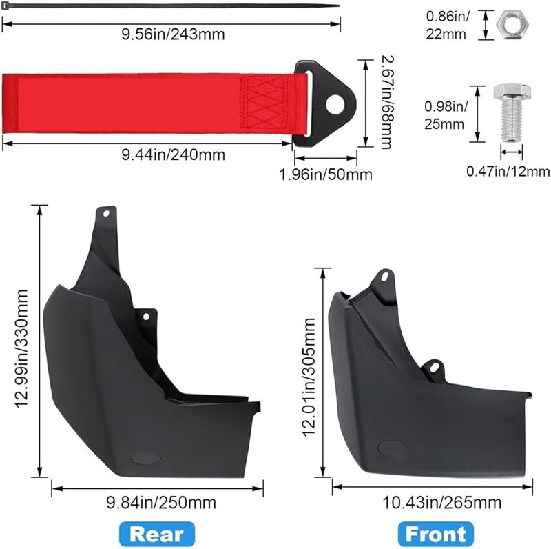 لاند روفر ديسكفري 4 LR4 2009-2016 واقيات الطين الأمامية والخلفية حمايات من الرش حزام القطر - Image 4