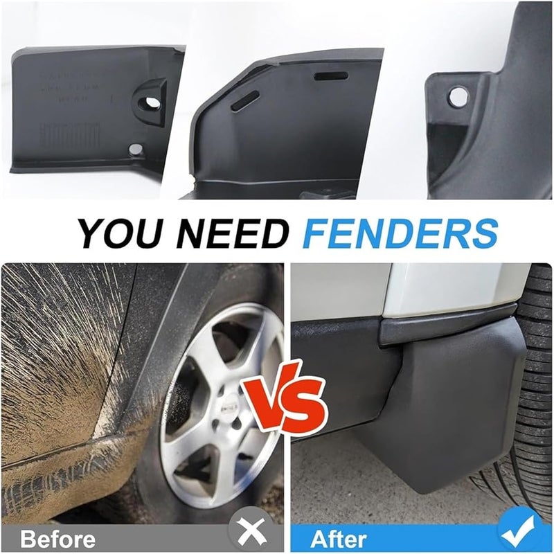 لاند روفر ديسكفري 4 LR4 2009-2016 واقيات الطين الأمامية والخلفية حمايات من الرش حزام القطر - Image 5