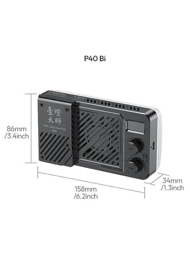 Ulanzi 40W Portable Video Light | Bi-Color LED for Photo & Video - Image 4