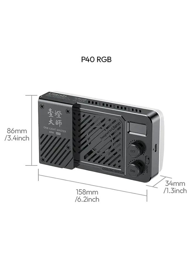 Ulanzi 40W Portable Video Light | Bi-Color LED for Photo & Video - Image 5