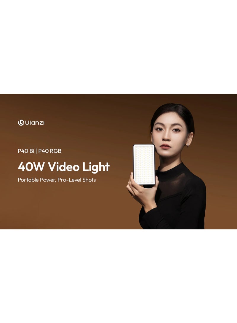 Ulanzi 40W Portable Video Light | Bi-Color LED for Photo & Video - Image 2