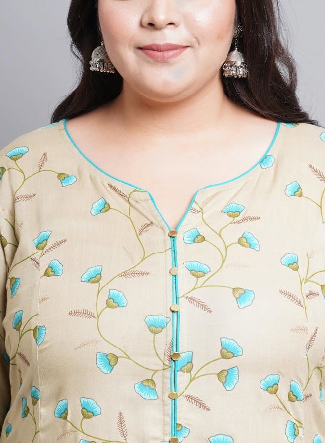 YASH GALLERY Women's Rayon Floral Printed Anarkali Kurta for Women - Image 5