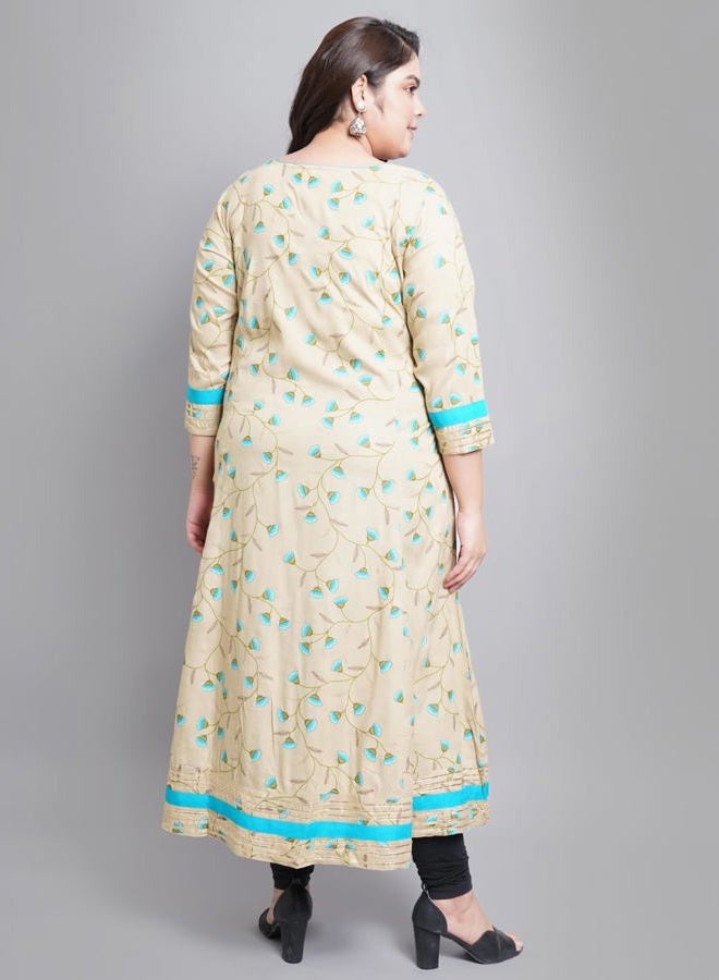 YASH GALLERY Women's Rayon Floral Printed Anarkali Kurta for Women - Image 4