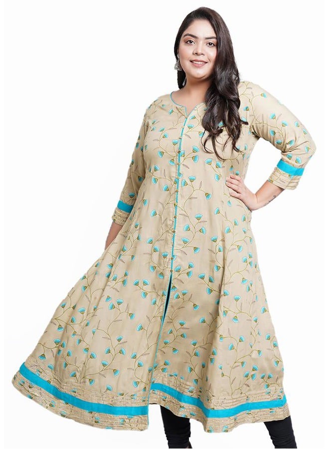 YASH GALLERY Women's Rayon Floral Printed Anarkali Kurta for Women - Image 1