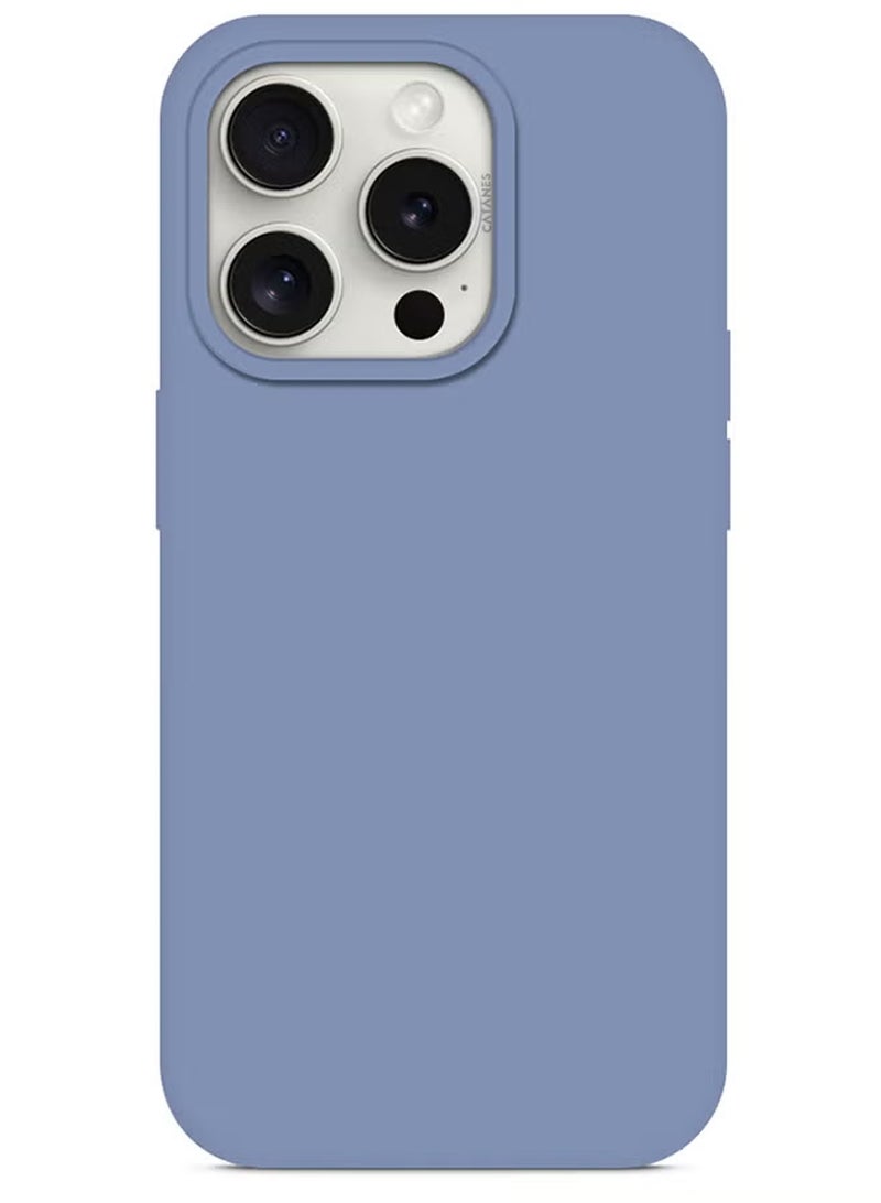 CATANES iPhone 15 Pro Max Case Silicone Case Cover Durable and Anti Scratch Back Cover Light Blue  - Image 2